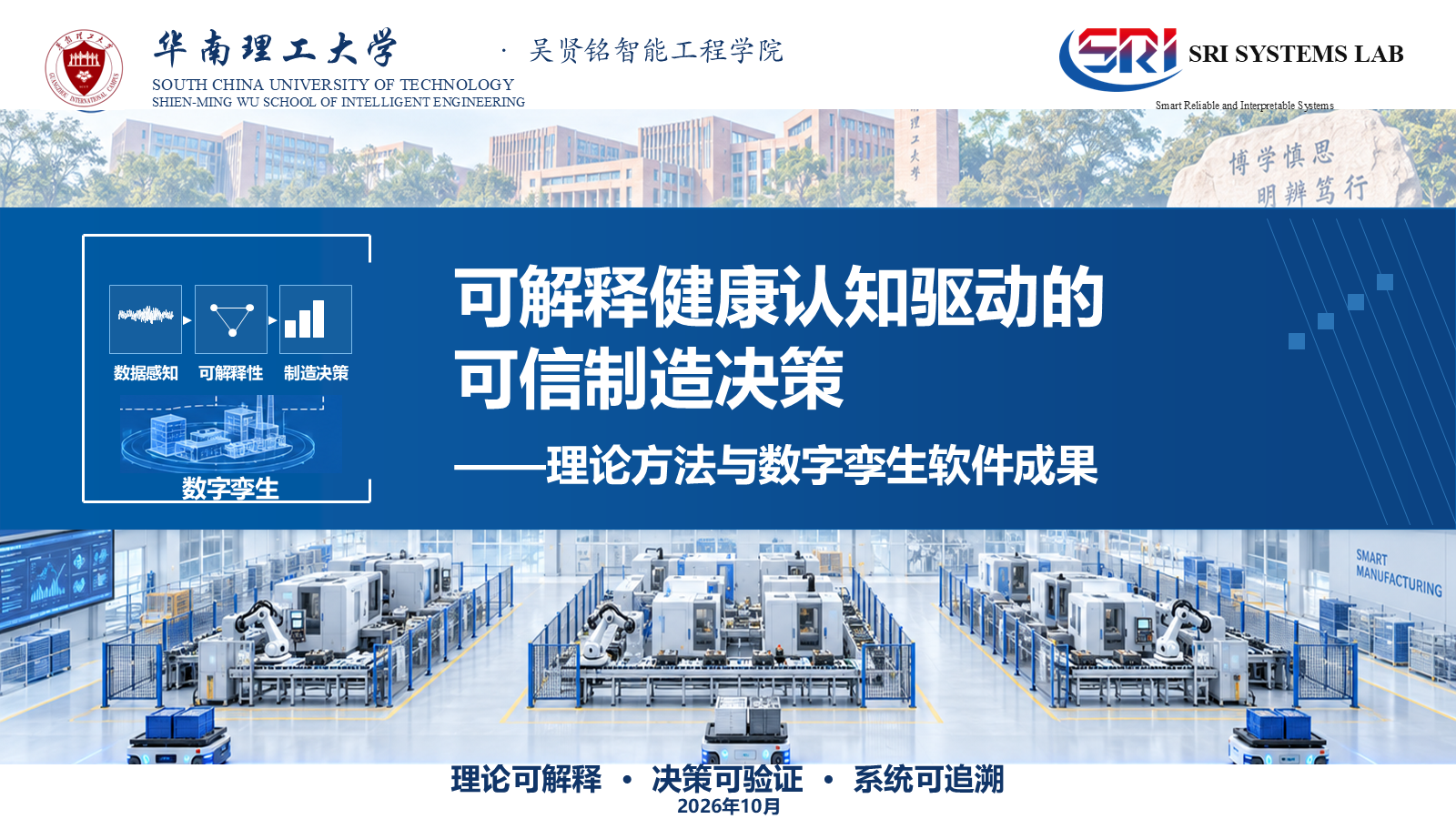 第1页：可解释健康认知驱动的可信制造决策，理论方法与数字孪生软件成果
